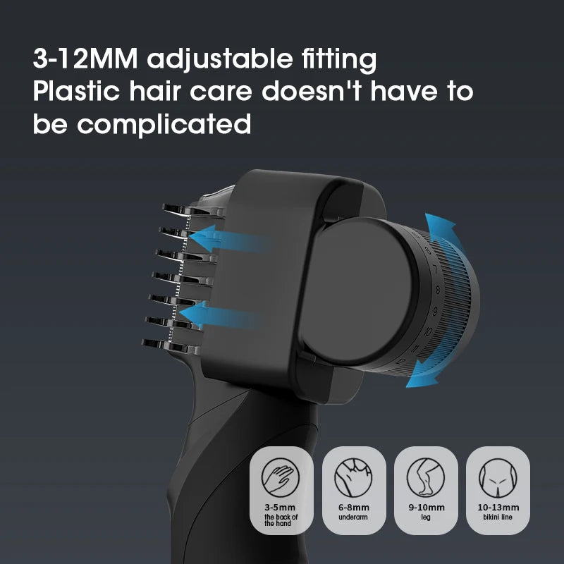 RESUXI T3 Men's 3 in 1 Multifunctional Electric Body Hair Trimmer Full Body Washable Shaver Portable Pubic Hair Clipper Razor