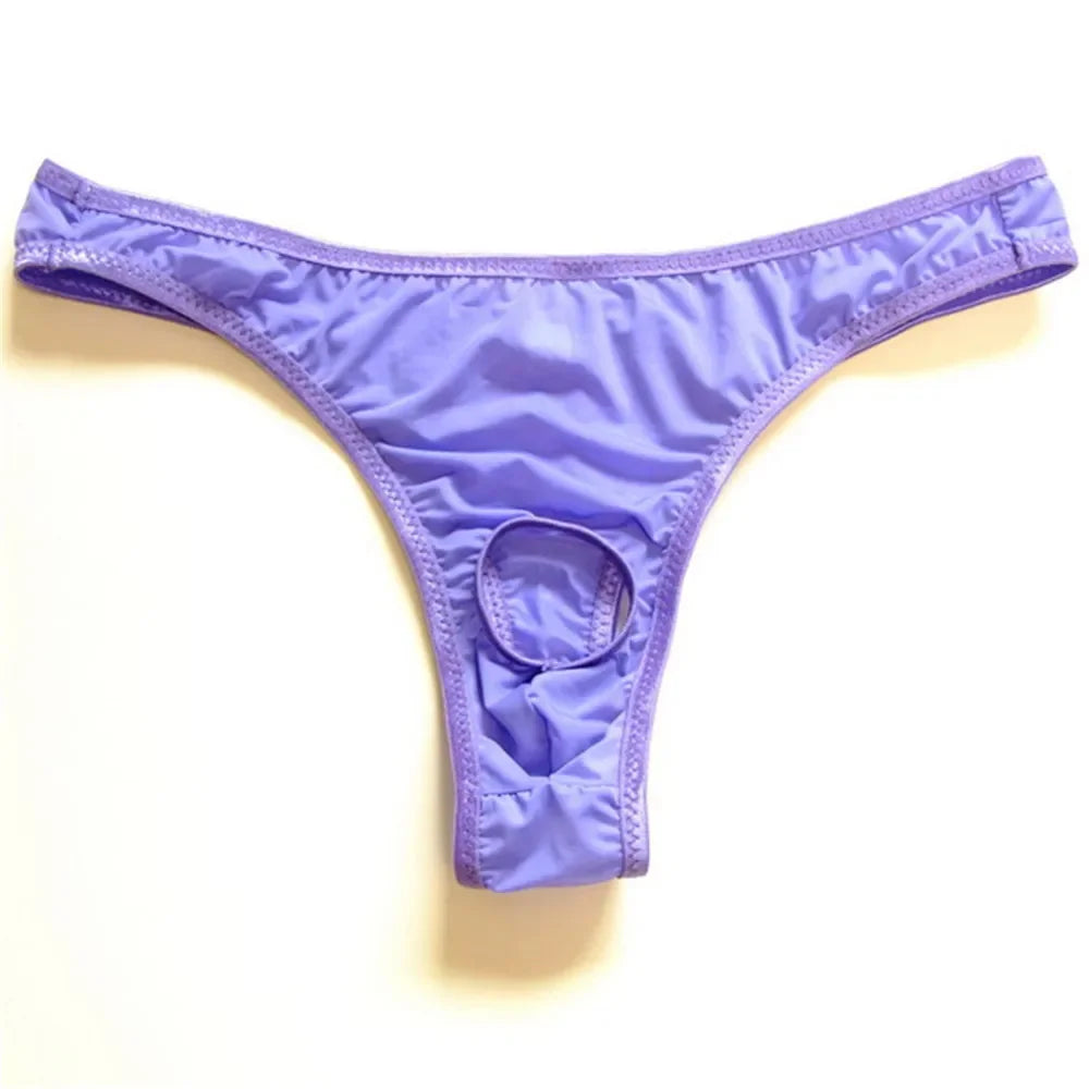 Translucent Nylon Thong Men Jockstrap Gay Lingerie Cock Hole Mens String Bikini Homme Men's Erotic Tanga Gay Wear