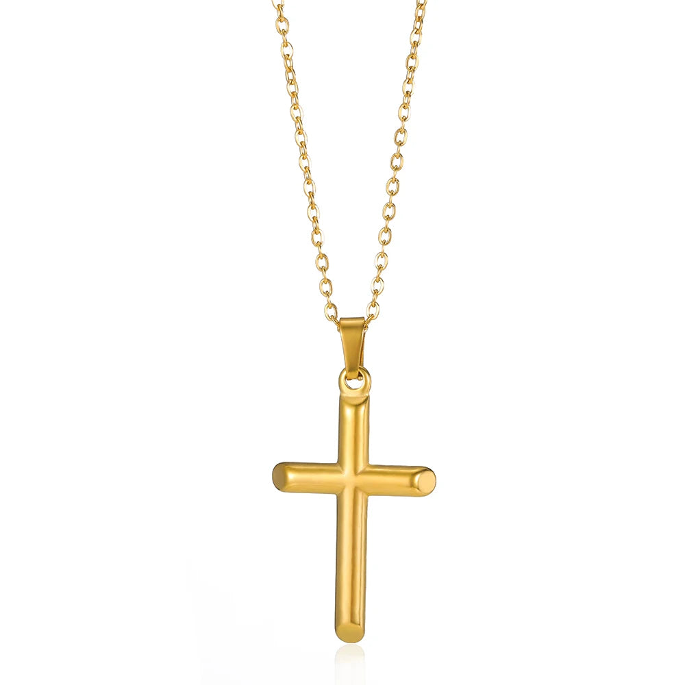 Cross Necklace For Women Classic Cross Collar Gold Color Egyptian Nile Ankh Choker Stainless Steel Chain Aesthetic Jewelry Gift