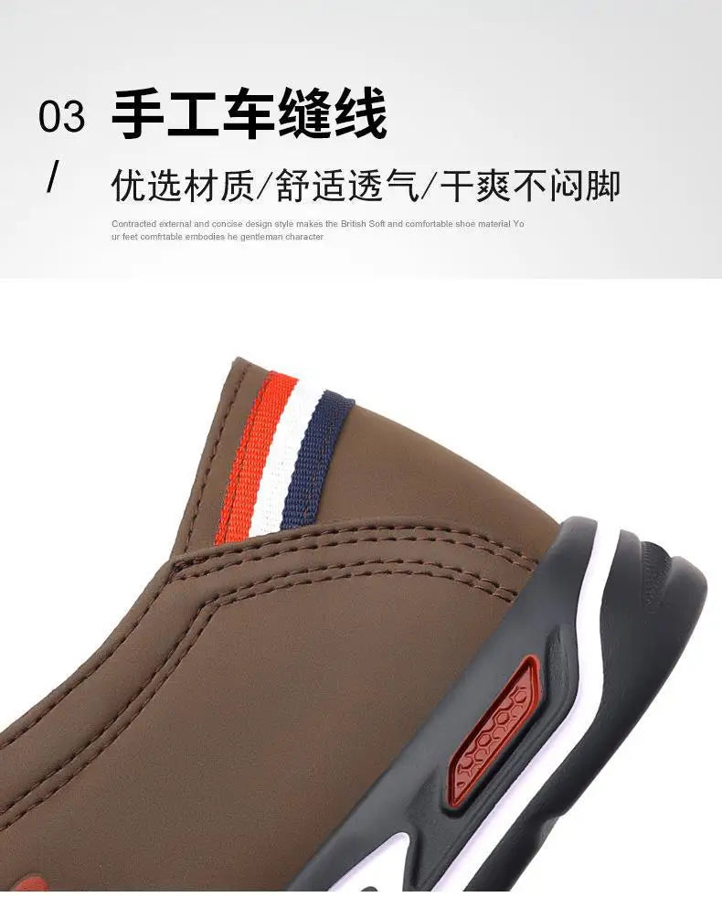 Men's Shoes Fashion Soft Soled Men Casual Shoes British Style Formal Shoes Breathable Lace-Up Bottom Light Sneakers Male Size