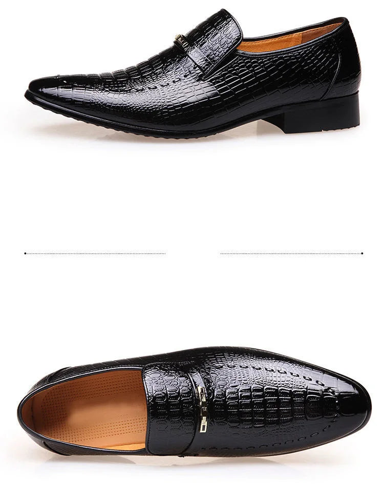 Shoes Luxury Mens PU Leather Pattern Men Business Dress Shoes Casual Social Shoe Male Wedding Footwear Zapatos Hombre 2023