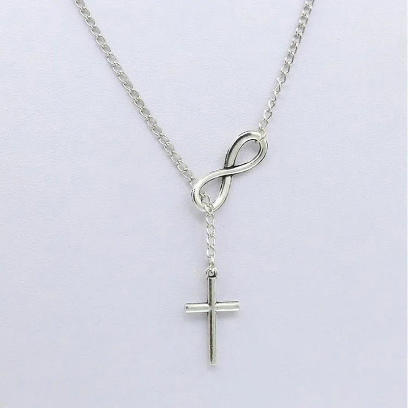 New Cross Pendant Necklaces for Women Dainty Gold Silver Color Plated Easter Waterproof Necklace Simple Christian Faith Jewelry
