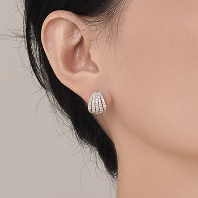 Huitan Trendy Claws Design Hoop Earrings for Women Silver Color/Gold Color Statement Female Ear Earrings Luxury Wedding Jewelry
