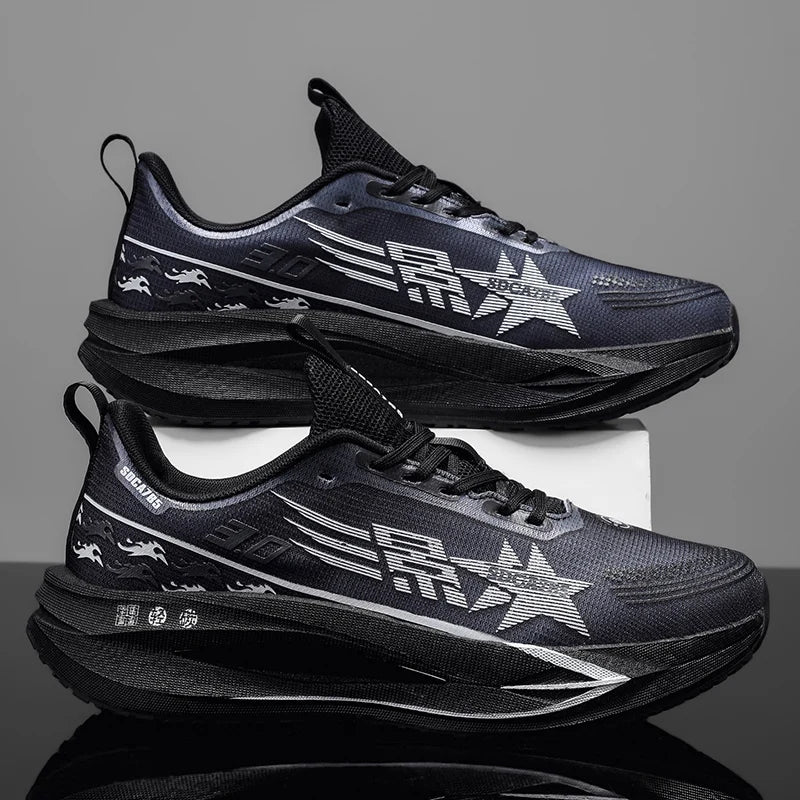 Men's Fashionable Sports Shoes, Non-Slip and Durable Tennis Shoes - Traditional Footwear - Road Running Shoes - Fitness Training Shoes - High-Top Non-Slip Soles - Suitable for All Seasons - Unisex Design
