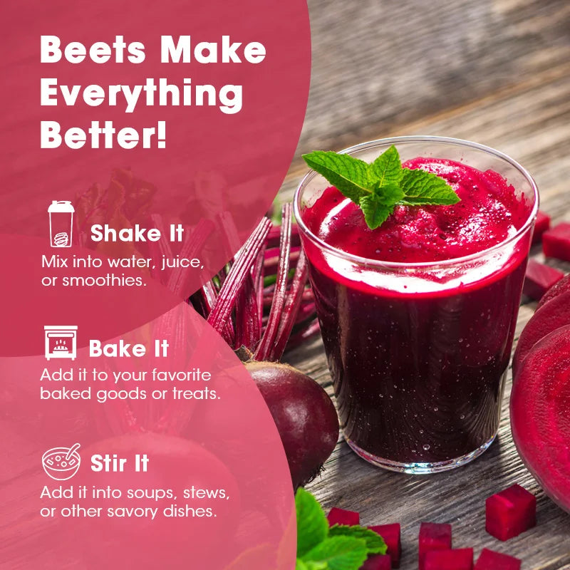 Beet Root Supplement Containing Calcium, Potassium, Iron & Vitamin D Improve Liver Health & Blood Flow Prevents Constipation