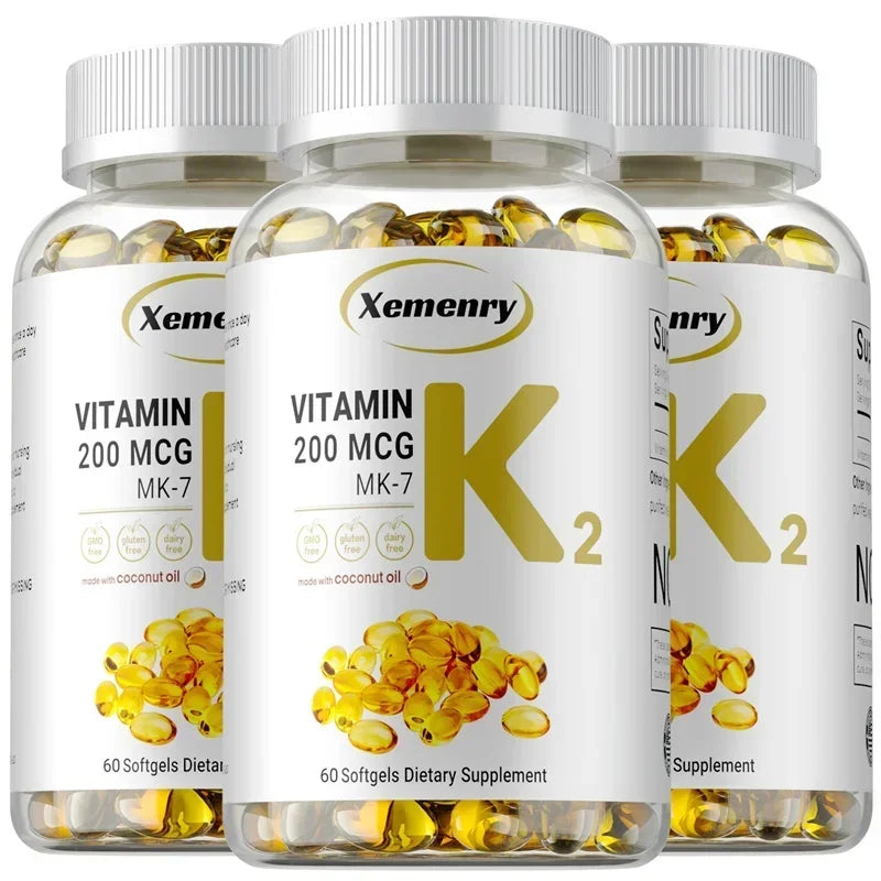 Vitamin K2 MK-7 Supplement - Supports Heart, Bone, Joint and Dental Health, Boosts Immunity, Easy To Absorb, Improves Energy