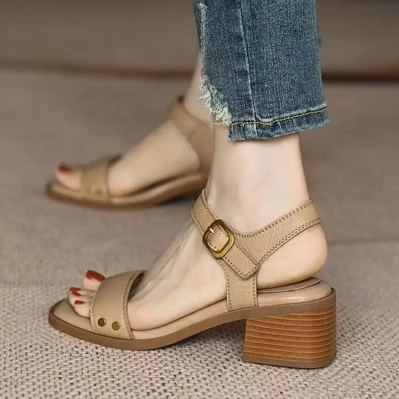 Women's Sandals Sexy High Heels Shoes for Woman Elegant Chunky Shoes New Pumps Party Flip Flops Dress Retro Mujer De Zapatos