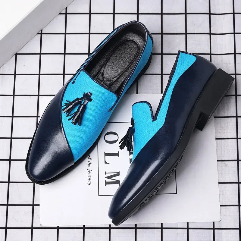Mens Dress Shoes 2026 New Casual Leather Shoes Men Business Dress Leather Shoes Trend Versatile  Loafers  Pointed Toe Slip-On