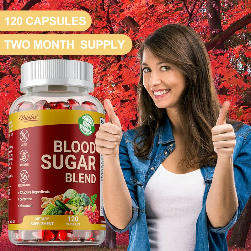 Blood Sugar Blend Capsules - Maintains Healthy Blood Sugar, Metabolic Health and Energy, Antioxidant - 120 Capsules ﻿
