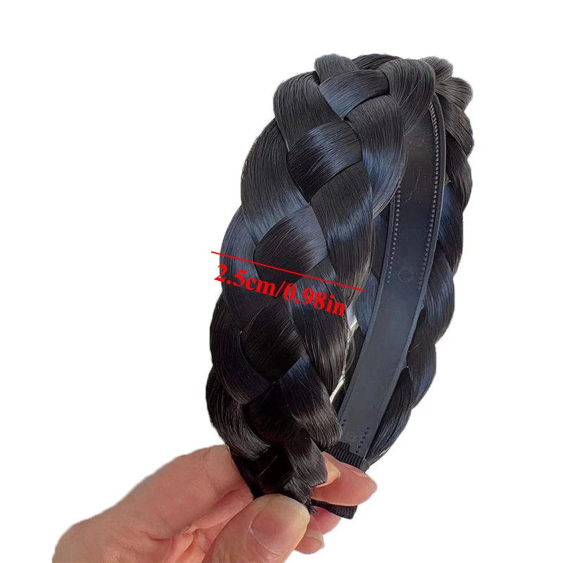 Twist Wig Headbands For Women Wide Braids Hairbands Handmade Head Hoop Hair Styling Headwear Accessories Gift