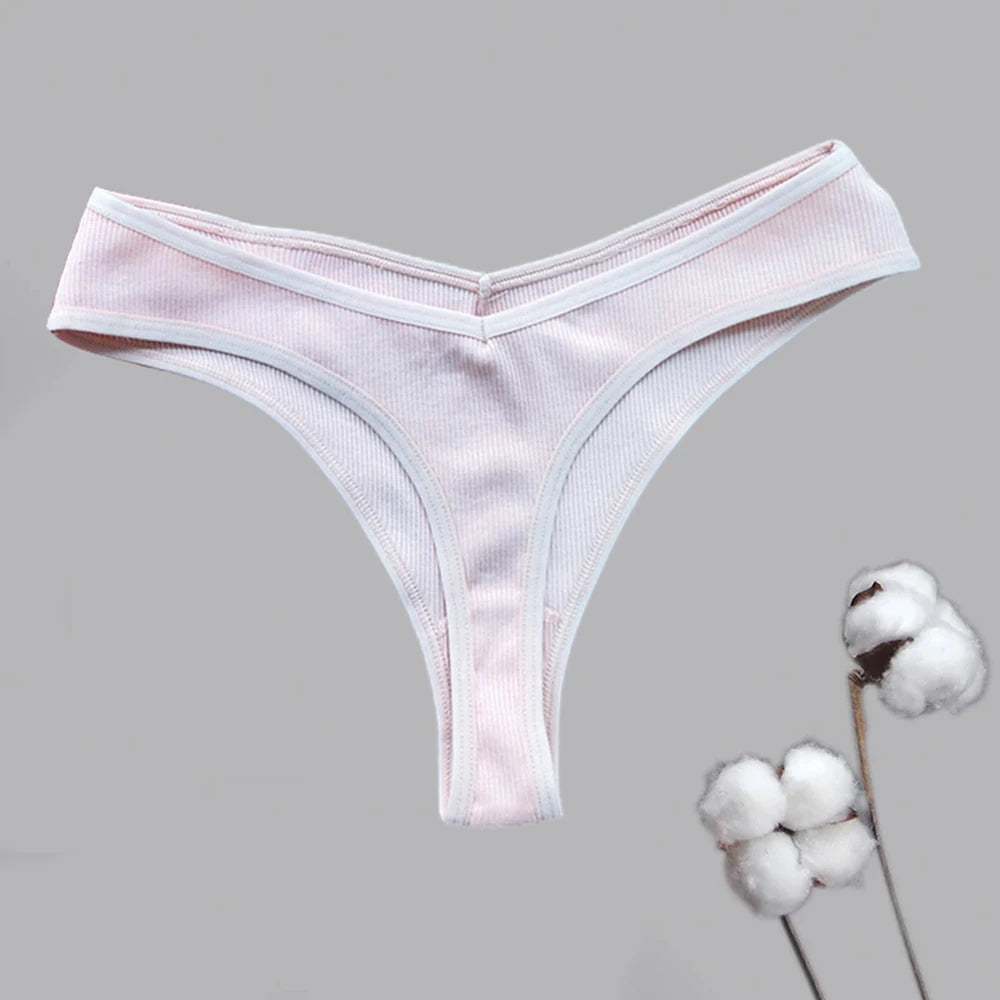 3Pcs/Set Cotton Thongs Women's Panties Sexy Low Waist G-String Briefs Comfortable Seamless Underpants Female Fast Shipping