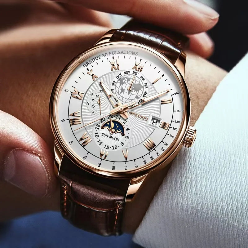 2026 Men Watch Fashion Top Luxury Sport Men's Wristwatch Waterproof Luminous Leather Date Quartz Watches Man clock