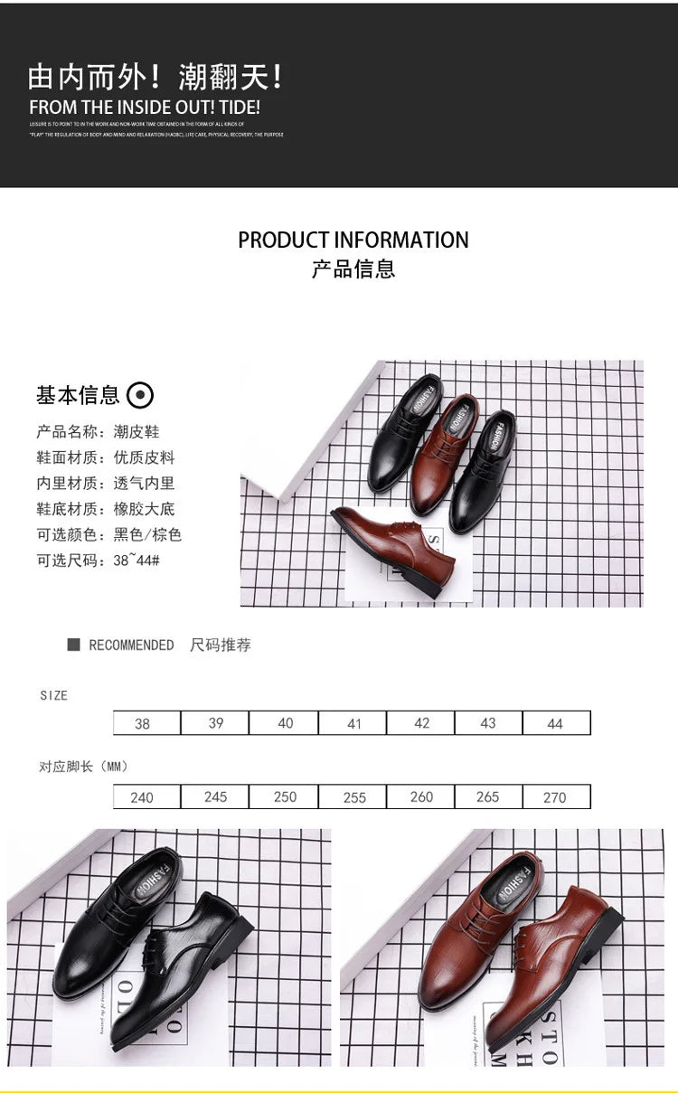 2026 New Mens Leather Dress Shoes Men's Formal Social Male Shoe Casual Business Pointed Toe Luxury Party Designer Shoes for Men