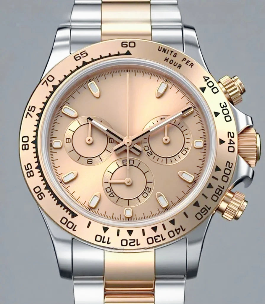 High-quality stainless steel men's luxurious wristwatch with mechanical movement, suitable for business wear.
