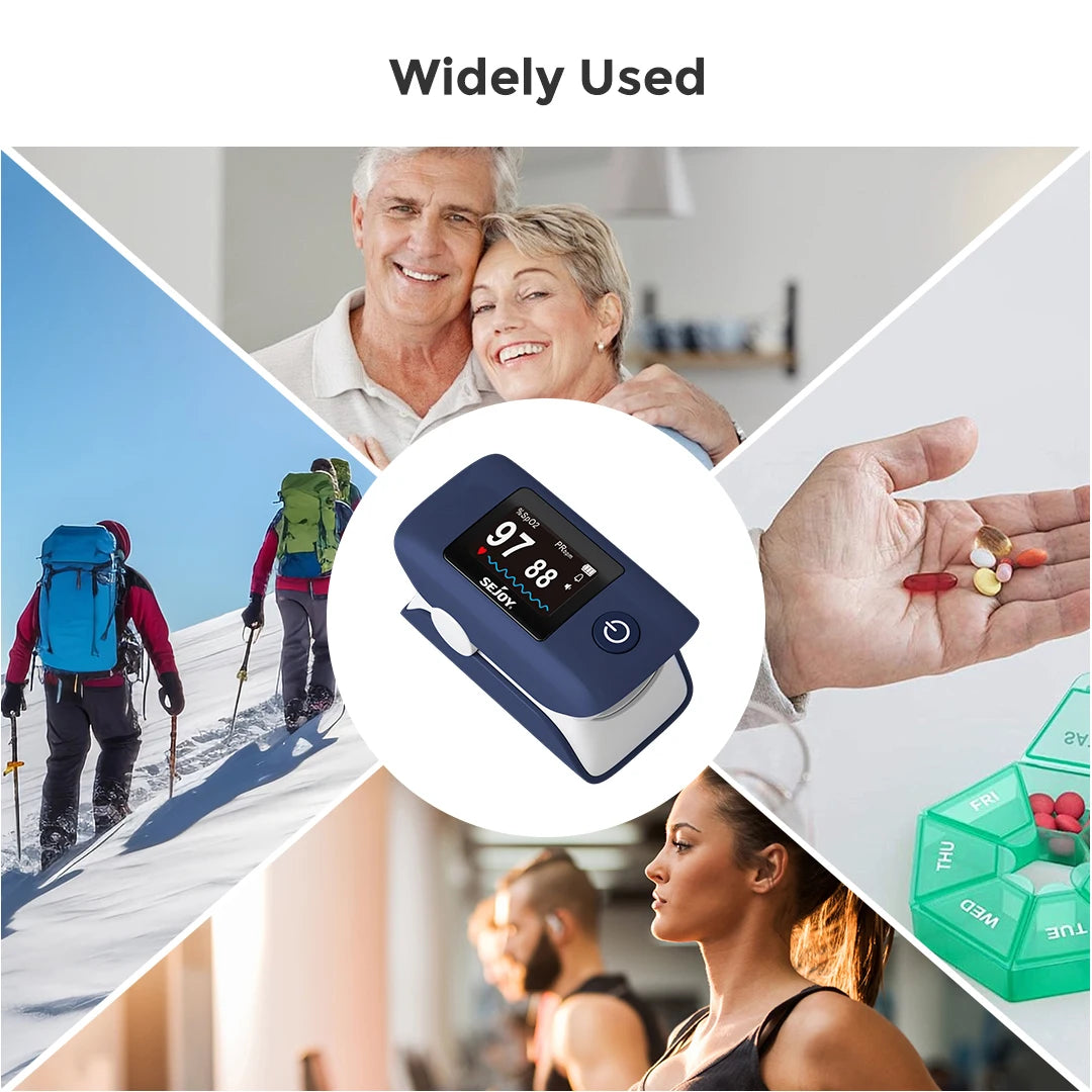 Sejoy Digital Wrist Blood Pressure Monitor,Finger Pulse Oximeter OLED Blood Oxygen Saturation,Heart Rate Meter BP Monitor