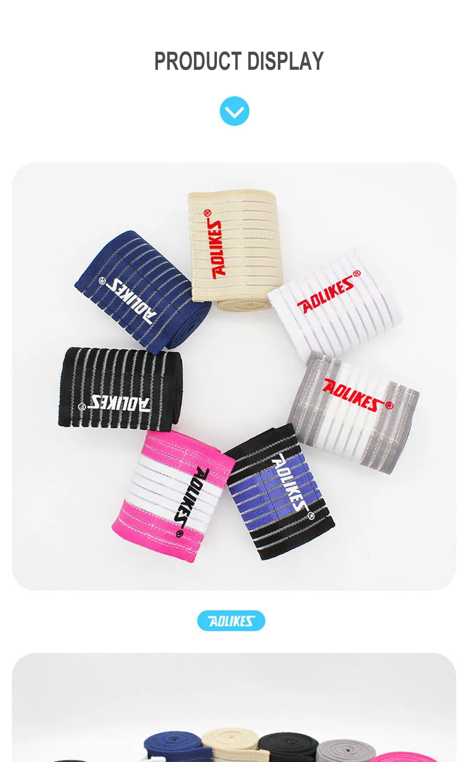 AOLIKES 1PC 40-180CM Elastic Bandage Compression Knee Support Sports Strap Knee Protector Bands Ankle Leg Elbow Wrist Calf Brace