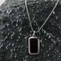 New Design Masculine Jewelry Great Quality Retro Vintage Agate Onyx Classic Box Link Chain Elegant Stainless Steel Men Necklace