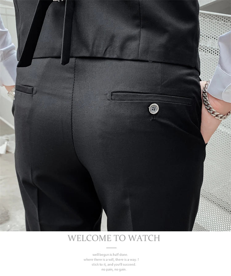 Suits for Men - 3 Pieces - New Fabrics - Fashionable Business Gentleman - Slim Fit - Wedding  Professional Business Formal Dress