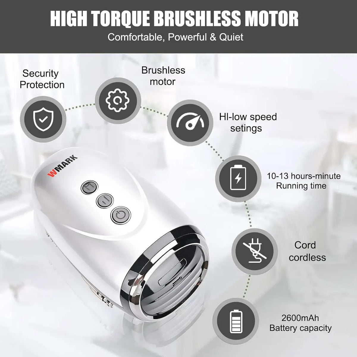 Professional Haircut Massager/Cordless Handheld Massager, Vibration Neck/Legs/Hands/face Massager, 2 Massage nodes 2600AMH
