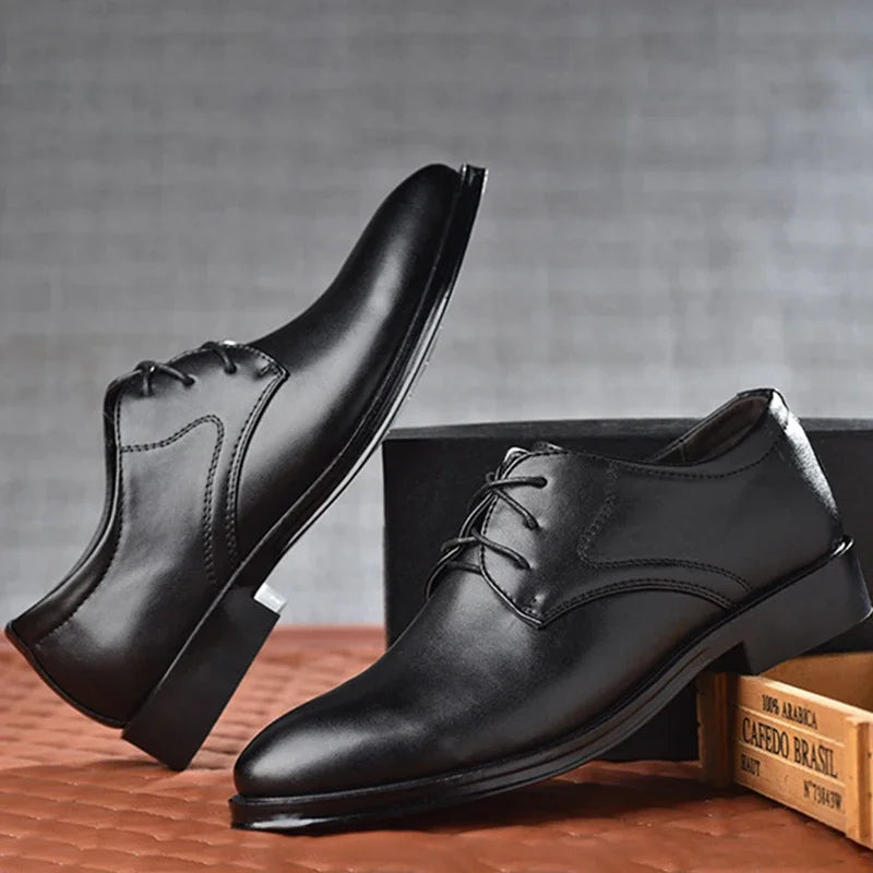 Men's Shoes Black Leather Formal Shoes for Men Oxfords Male Wedding Party Office Business Shoe Man Zapatos De Hombre Plus Size
