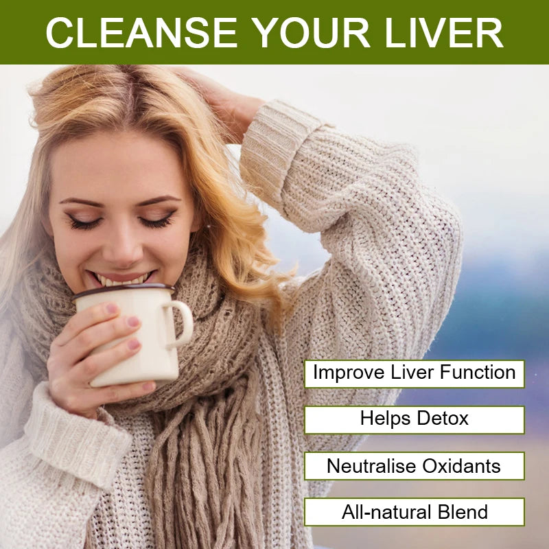 Liver Detox Natural and Organic Herbal Support Clearing Away Heat, Detoxifying Tea for Repair Body Fat Metabolism System