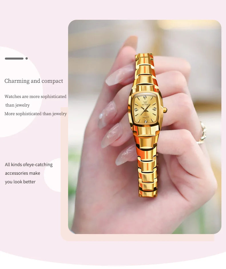 OLEVS 7006 Women's Watches Top Brand Elegance Quartz Montres Femmes Waterproof Tungsten Steel Case Strap Luminous Date Watch