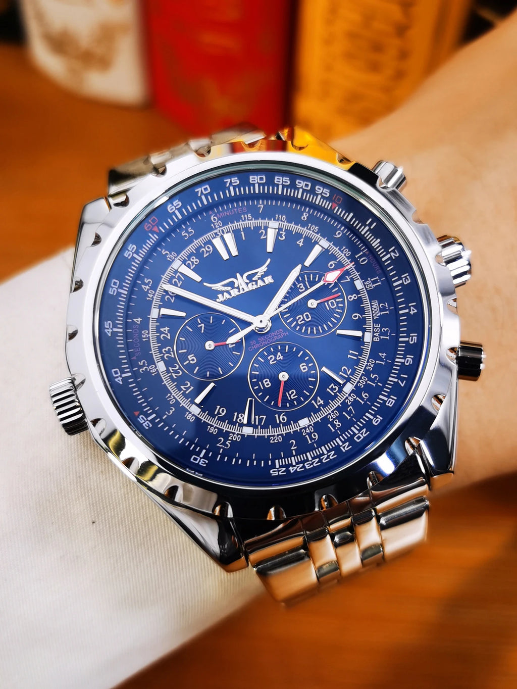 JARAGAR Sports Mens Watches Top Brand Luxury Automatic Mechanical Watch for Men Leather Steel Strap Military Wristwatches Gifts