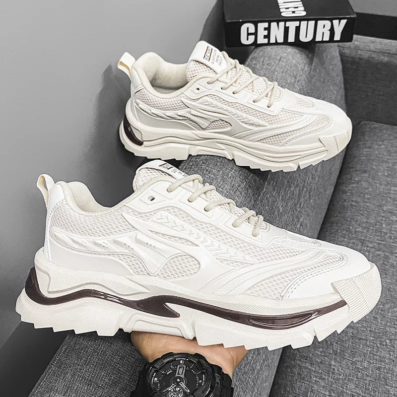 Men's Shoes Sports Shoes Fashionable and Casual Autumn Breathable Black Running Shoes Platform Comfortable Dad Shoes Tide