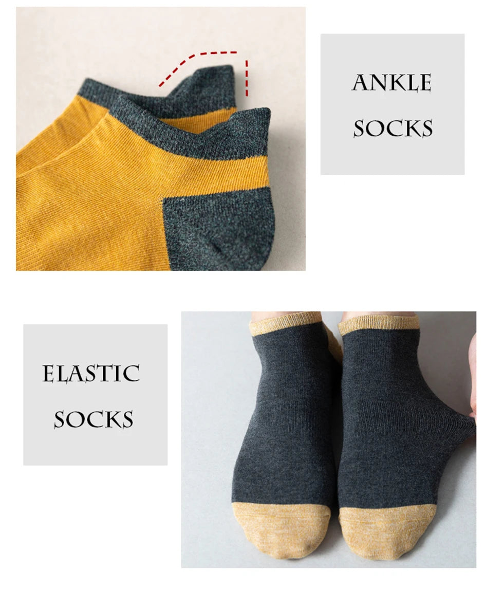 5 Pairs High Quality Cotton Men Short Socks Breathable Casual Spring Summer Crew Ankle Low-Cut Fashion Non-slip Sock for Male