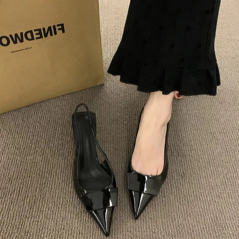 2025 Summer Women's Shoes High Heel Women Sandals Fashion Pointed Toe Singbacks Shoes Design Style Banquet Party Sandalias Shoes