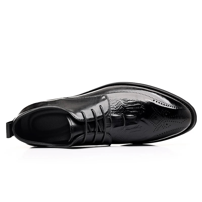 Luxury Brand Men's Glossy Leather Shoes High-end Banquet Dress Shoes Office Men's Pointed Business Shoes High-quality Versatile