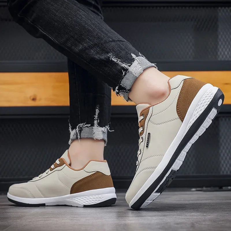 New Men Shoes Spring Autumn Waterproof Walking Sneakers Leisure Male Leather Sports Shoes Non-Slip Footwear Tennis for Men