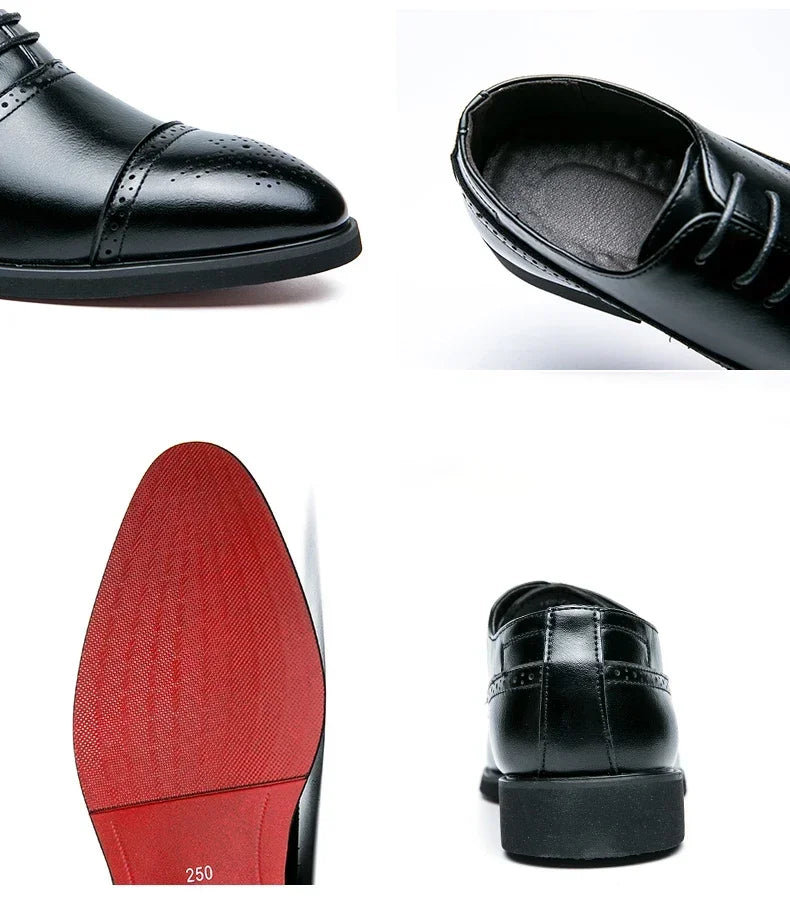 Luxury Men Dress Shoes Fashion Casual Business Shoes Retro Party Banquet Shoes for Men Carved Lace-up Brogue Wedding Shoe Size48