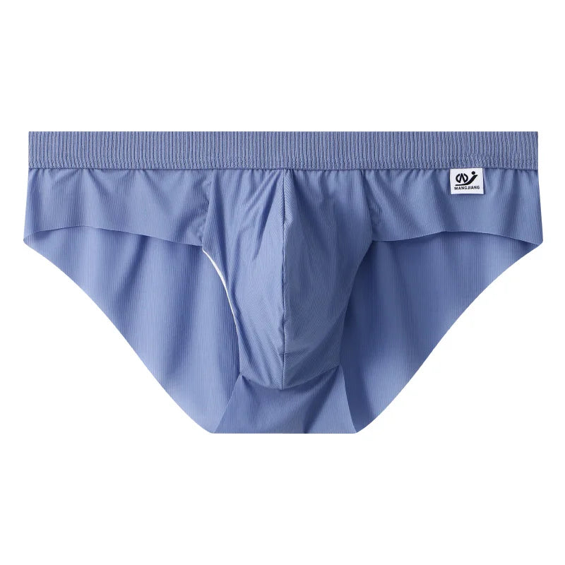 3Pieces/lot Breathable Low Waist Men's Ice Silk Briefs Seamless Shorts Sexy Underwear