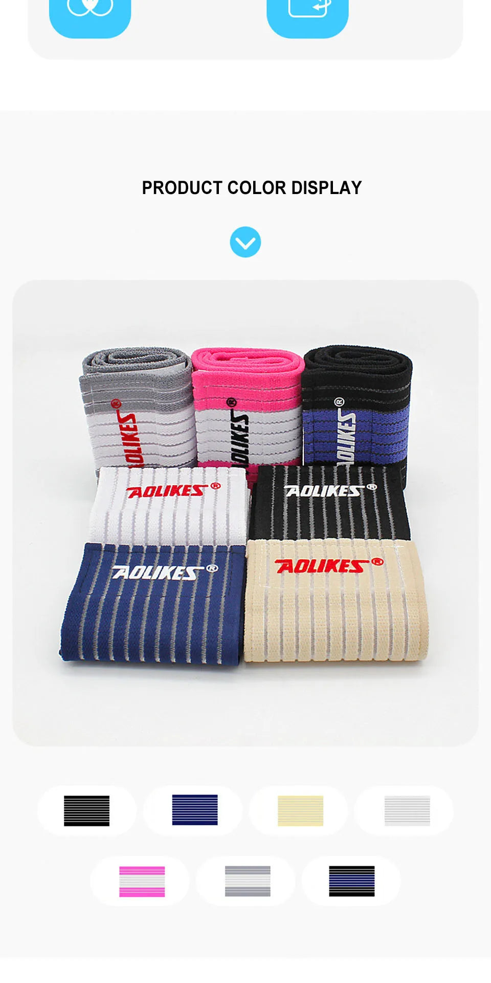 AOLIKES 1PC 40-180CM Elastic Bandage Compression Knee Support Sports Strap Knee Protector Bands Ankle Leg Elbow Wrist Calf Brace