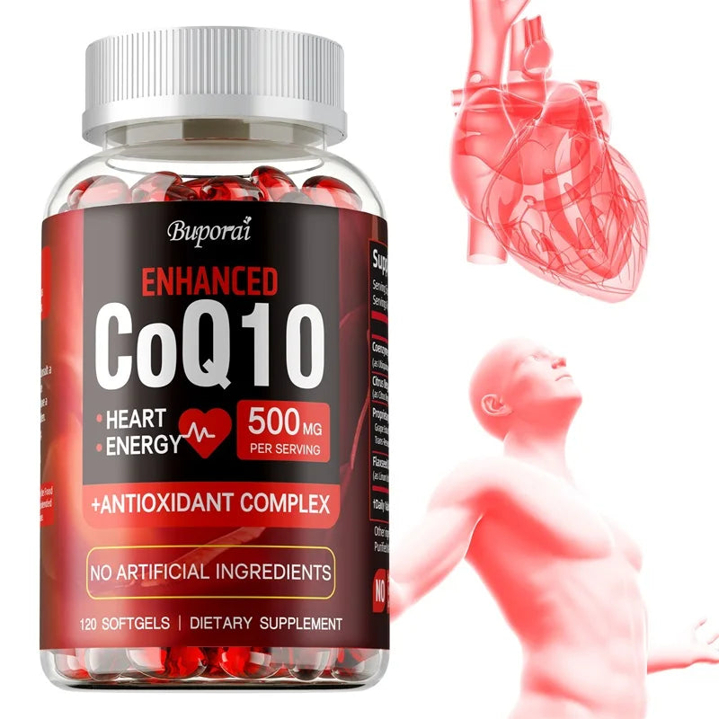 High Absorption CoQ10 Capsules - Supports Heart Health, Provides Energy, Antioxidant