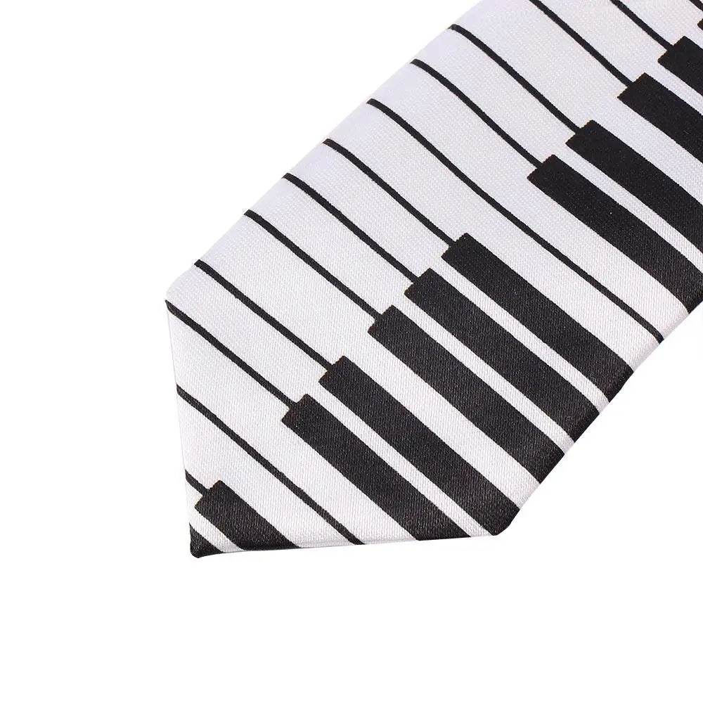Gifts Classic for Men Fashion Black & White Skinny Tie Music Tie Piano Keyboard Necktie