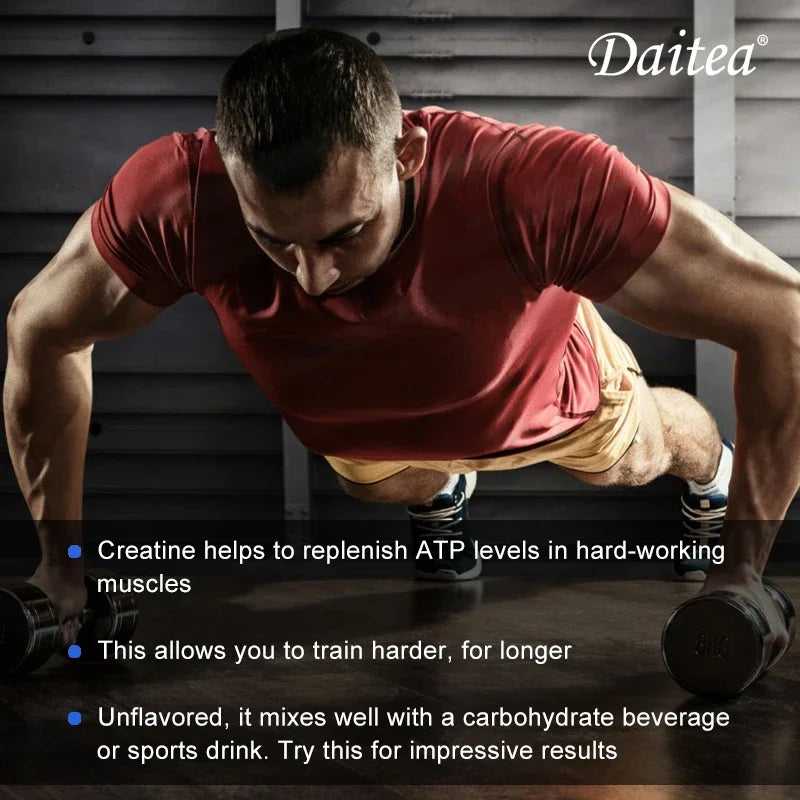 Daitea Creatine Monohydrate 3000 Mg - Strength, Muscle, Performance Supplement for Men and Women, Non-GMO and Gluten-Free