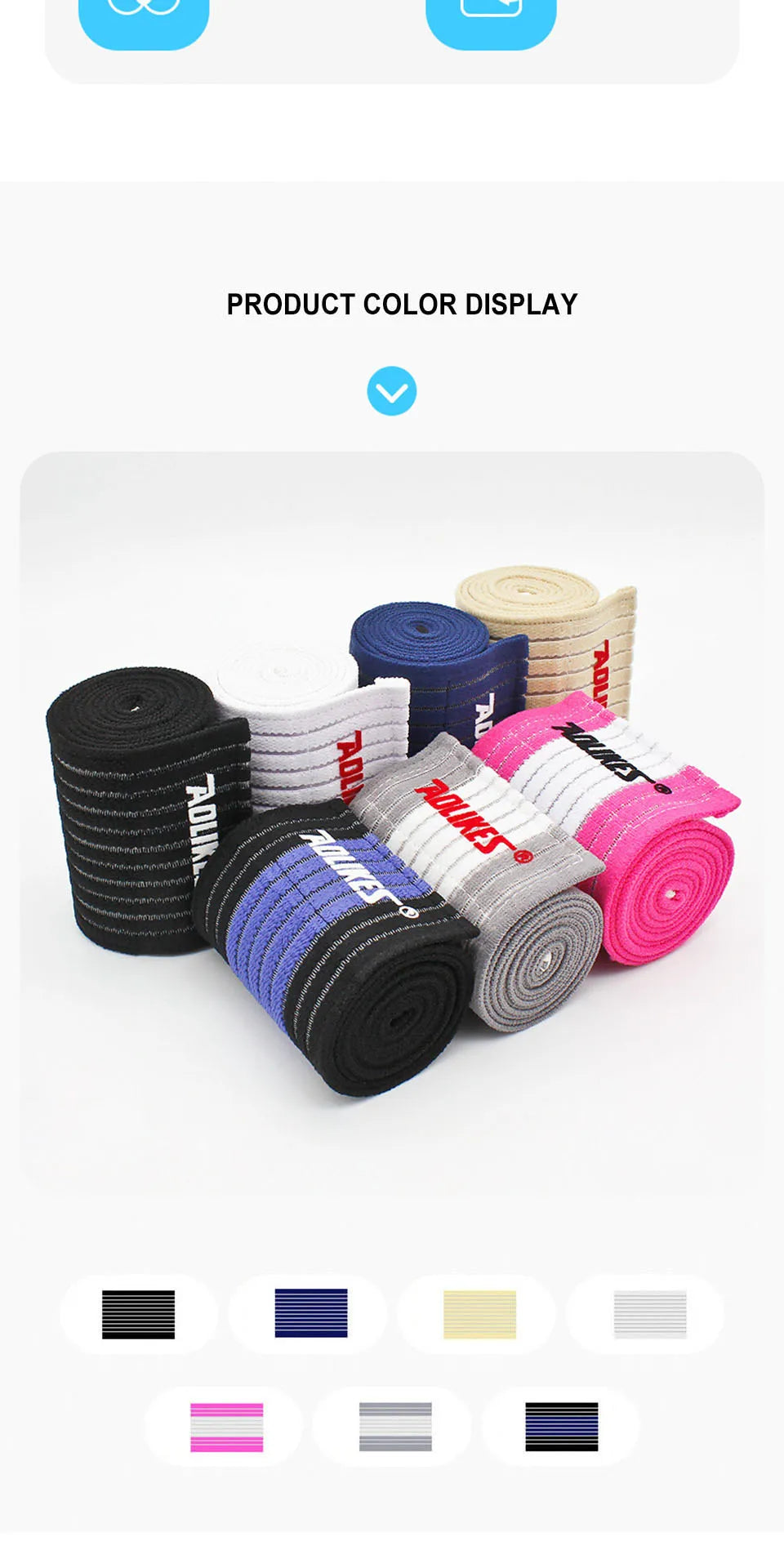 AOLIKES 1PC 40-180CM Elastic Bandage Compression Knee Support Sports Strap Knee Protector Bands Ankle Leg Elbow Wrist Calf Brace