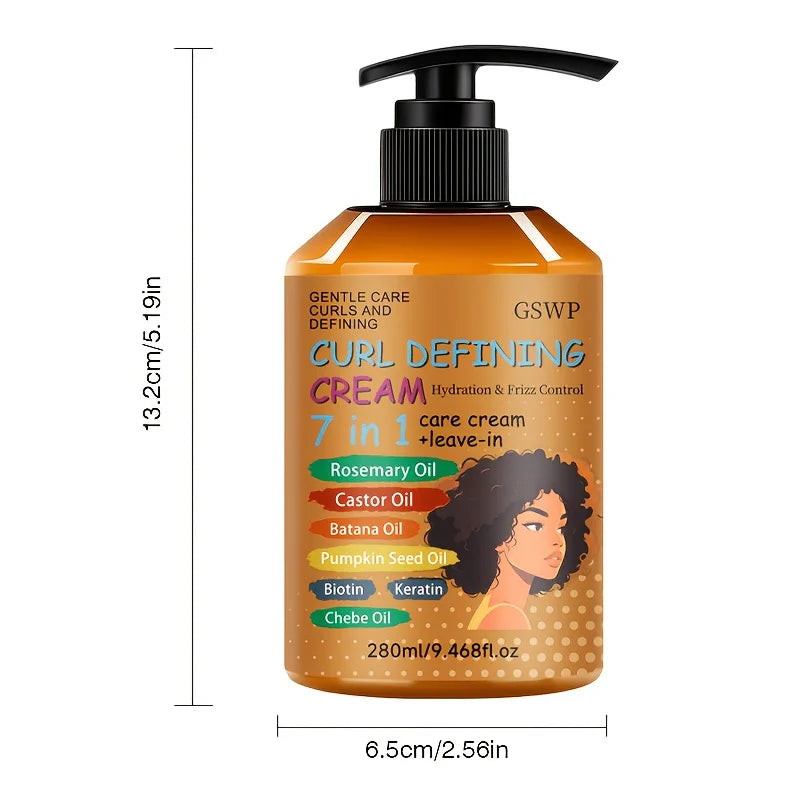 GSWP 7-in-1 Curl Cream, keeps hair fresh and non-sticky, enhancing shine and volume, deep hydration and nourishment. 280/560ml