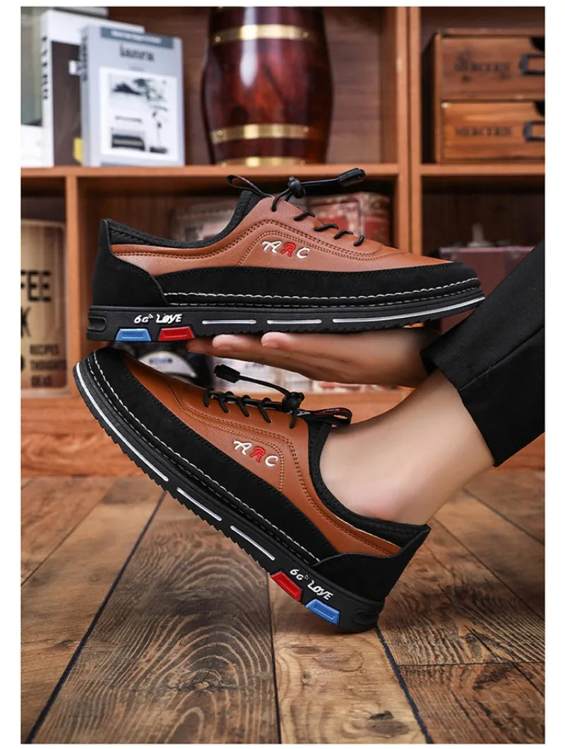 High-quality Men Shoes Breathable Leather Casual Shoe Fashion Business Soft Bottom Shoes for Men Large Size39-48Zapatos Casuales