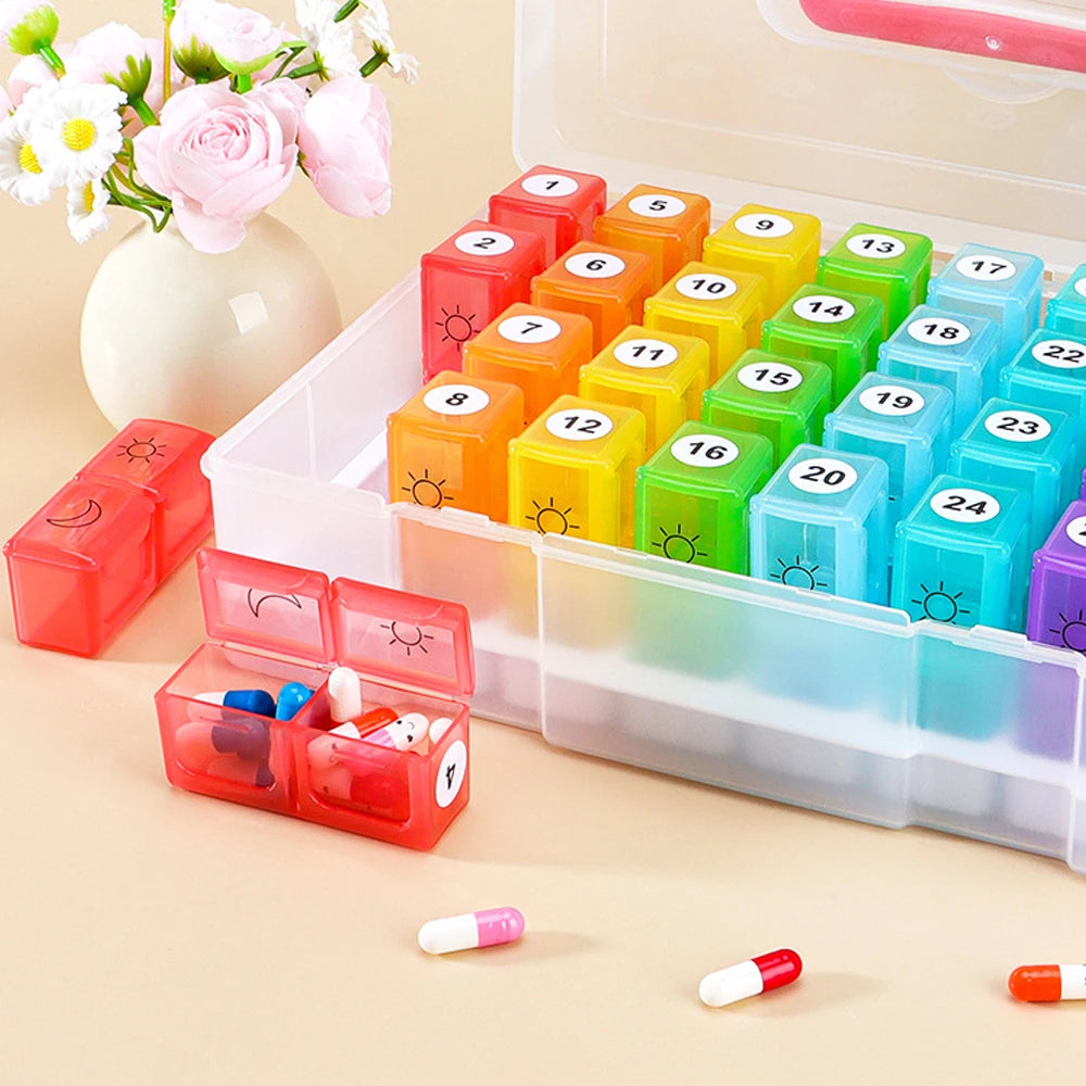 Monthly Pill Organizer 2 Times A Day, Pill Box with AM PM Compartments, Medicine Organizer for Vitamins, Supplements &Medication