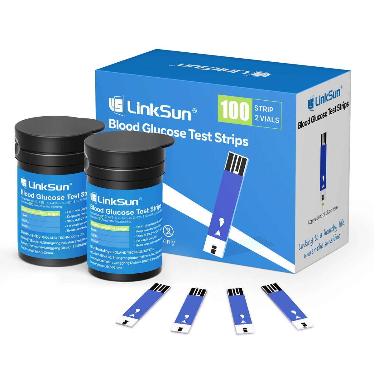LinkSun G-425-1/-2/-3 Glucosemeter Monitor Complete Kit 10/50/100pcs Test Strips Blood Sugar Tester Diabetes Blood Glucose Meter