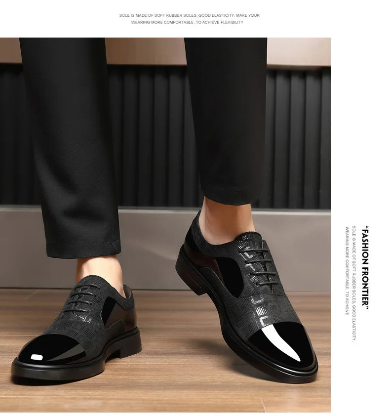 Luxury Dress Shoes for Men 2025 Spring Autumn Fashion Formal Suit Shoes Man Brand PU Leather Wedding Party Style Susiness Shoes