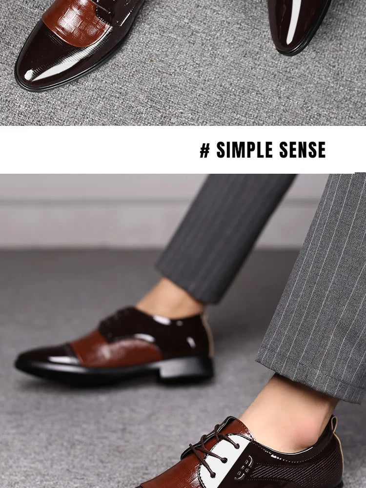 Men's Oxfords Shoes Lace Up Point Toe Business Casual Shoes for Men Wedding Party Office Men's Shoes Luxury Dress Shoe 2026 New