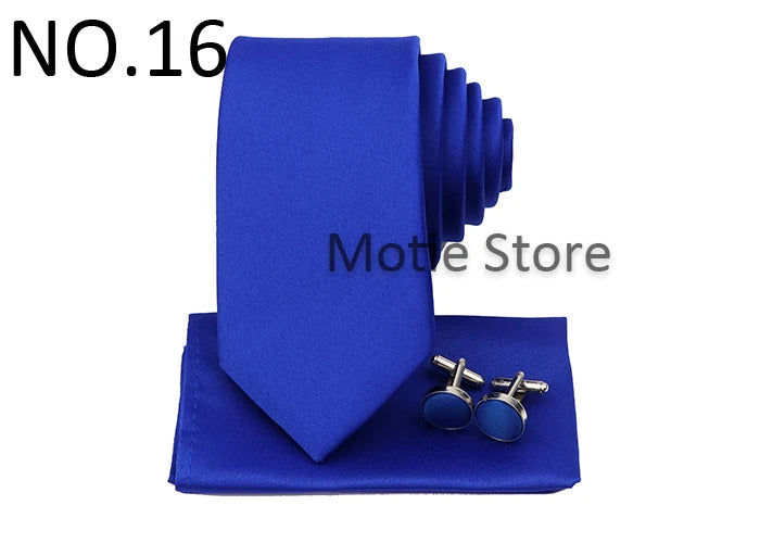 Men's Colorful Polyester Necktie Bowtie Cufflink Brooch Set Sage Green Pink Ties Business Wedding Party Shirt Accessories Gift