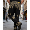 European and American men's jeans for spring and autumn fashion, casual high street, gradient color, retro straight leg pants