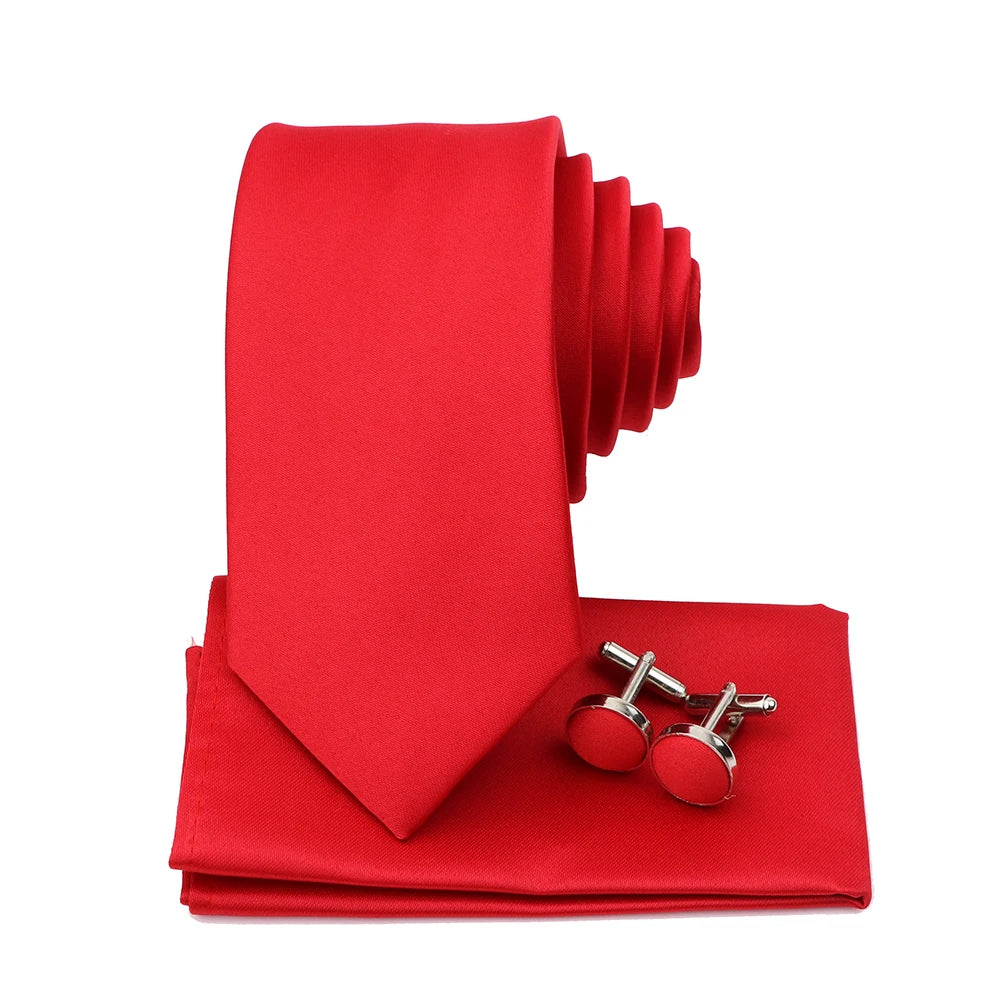 Men's Colorful Polyester Necktie Bowtie Cufflink Brooch Set Sage Green Pink Ties Business Wedding Party Shirt Accessories Gift