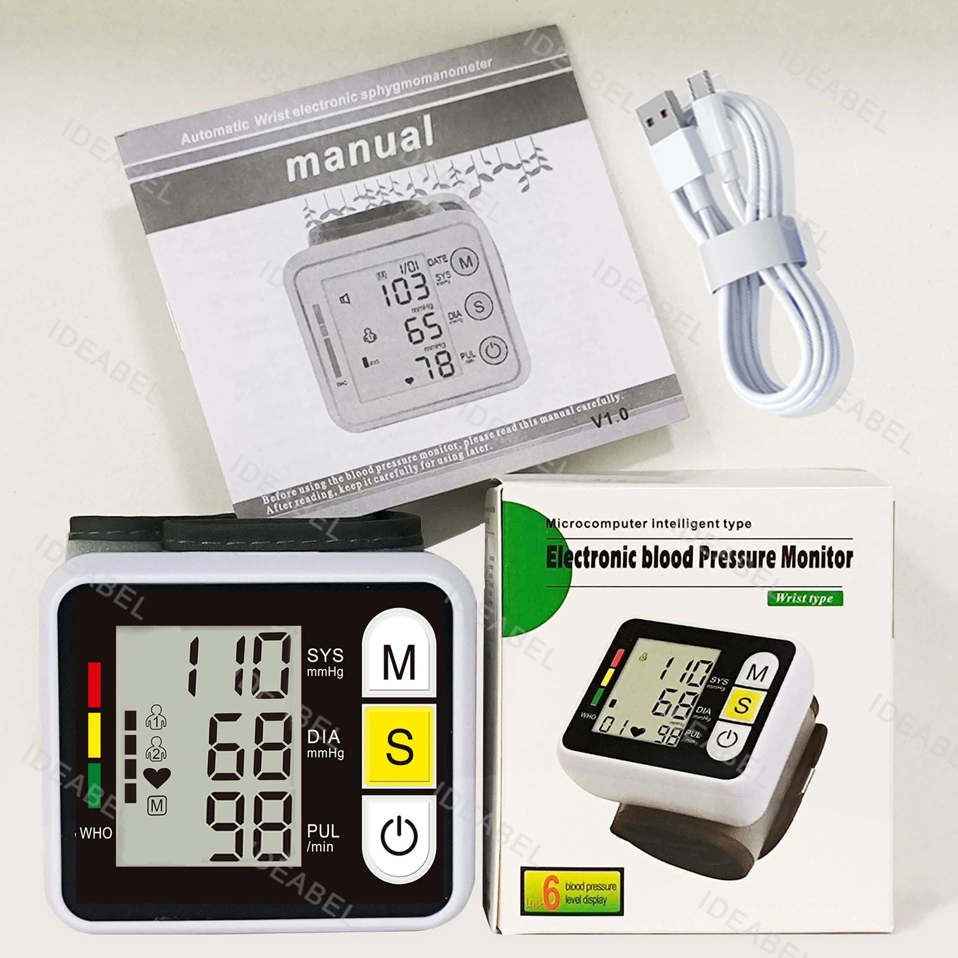 Digital Wrist Blood Pressure Monitor Medical Upper Arm Sphygmomanometer Automatic Tonometer Tensiometro Blood Pressure Meter
