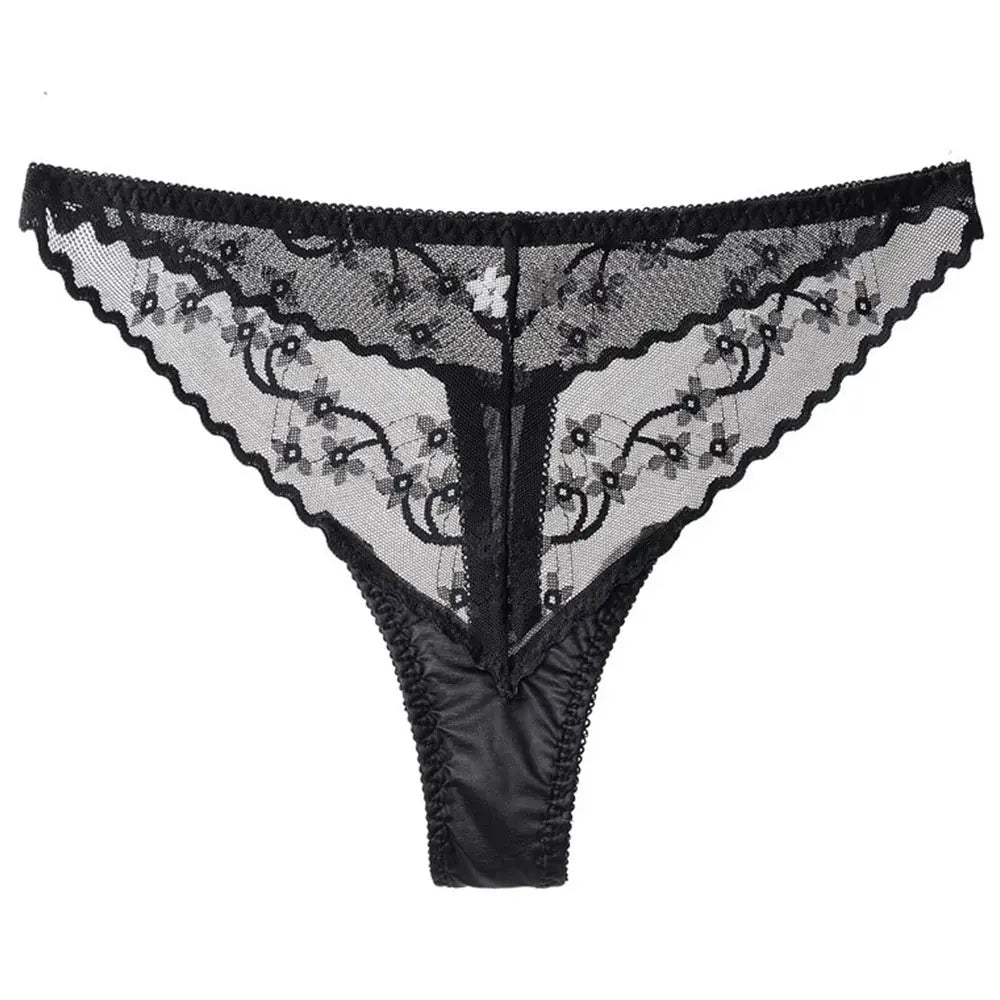 Breathable Seamless Fashion Design Ice Silk Fitness Girls Korean Style Underwear Women  Lingerie Low-Waist Thong Lace Panties